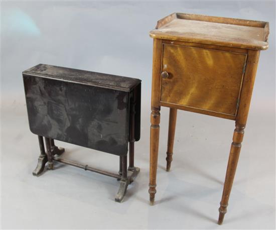 A Victorian maple pot cupboard and a mahogany Sutherland table